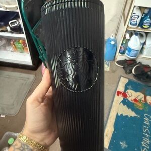 Starbucks Black Tumbler with Textured Design